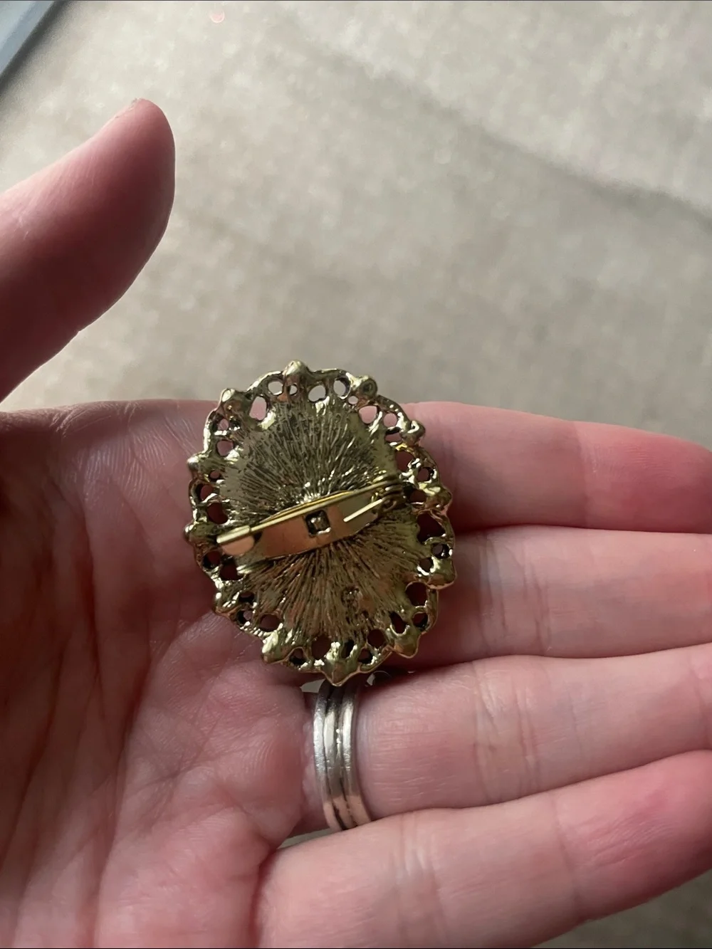 Purple Lady Cameo Brooch